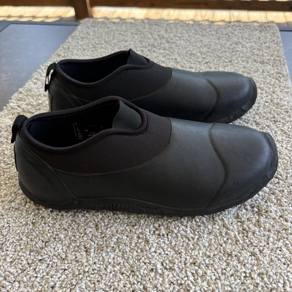 Brazos Work Force garden shoes waterproof black rubber neoprene Men's Size 7